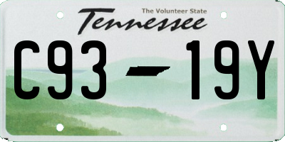 TN license plate C9319Y