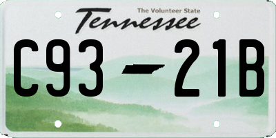 TN license plate C9321B