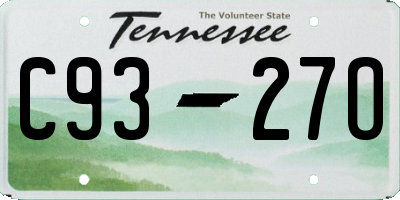 TN license plate C9327O