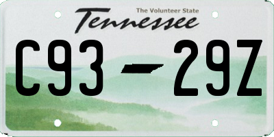 TN license plate C9329Z