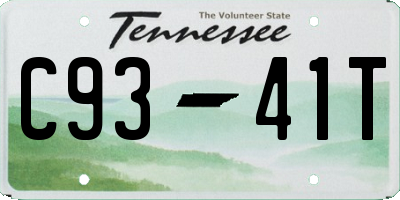 TN license plate C9341T