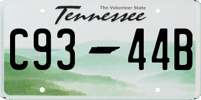 TN license plate C9344B