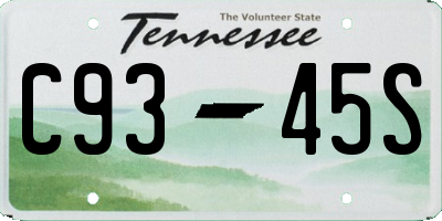 TN license plate C9345S