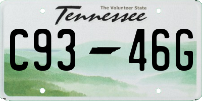 TN license plate C9346G
