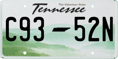 TN license plate C9352N