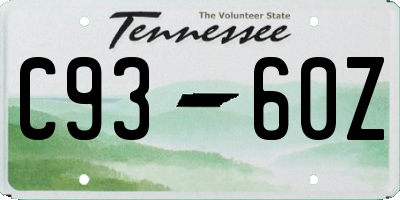 TN license plate C9360Z