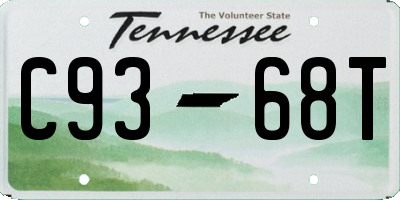 TN license plate C9368T