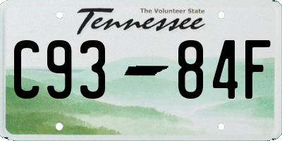 TN license plate C9384F