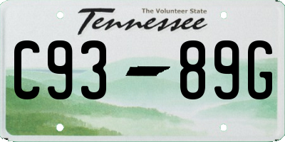 TN license plate C9389G