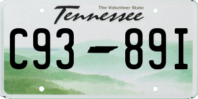 TN license plate C9389I