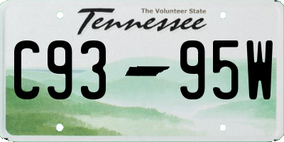 TN license plate C9395W