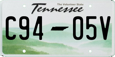 TN license plate C9405V