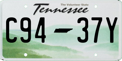 TN license plate C9437Y