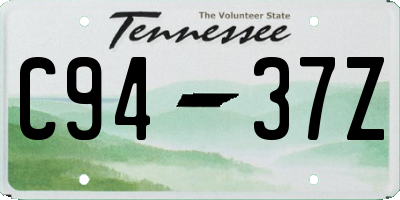 TN license plate C9437Z