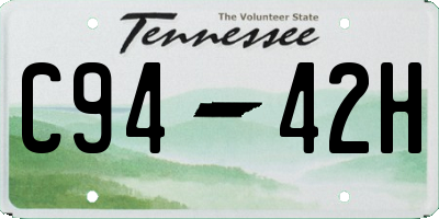 TN license plate C9442H