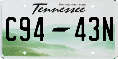 TN license plate C9443N