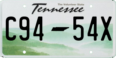 TN license plate C9454X