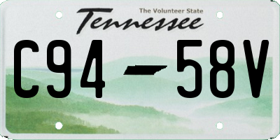 TN license plate C9458V