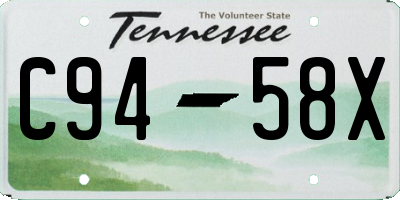 TN license plate C9458X