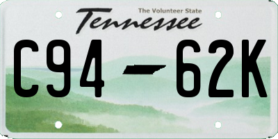TN license plate C9462K