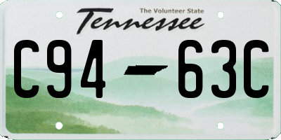 TN license plate C9463C