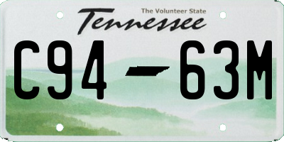 TN license plate C9463M