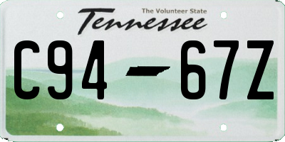 TN license plate C9467Z