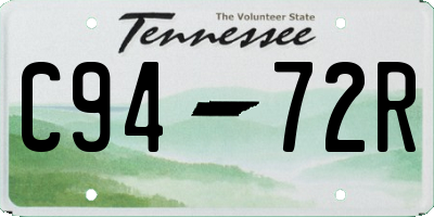 TN license plate C9472R