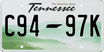 TN license plate C9497K