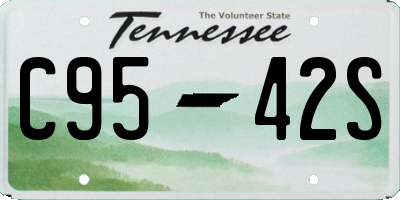 TN license plate C9542S