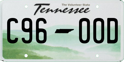 TN license plate C9600D