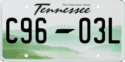 TN license plate C9603L