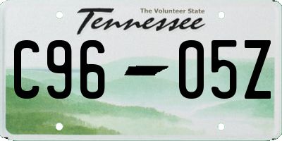 TN license plate C9605Z