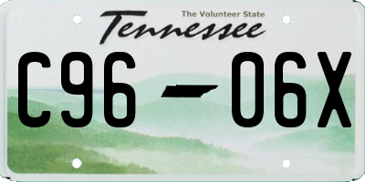 TN license plate C9606X