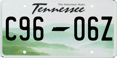TN license plate C9606Z