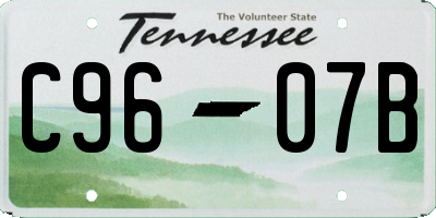 TN license plate C9607B