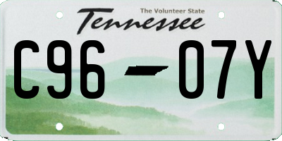TN license plate C9607Y
