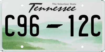 TN license plate C9612C