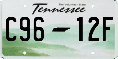 TN license plate C9612F