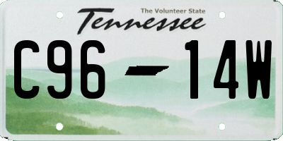 TN license plate C9614W