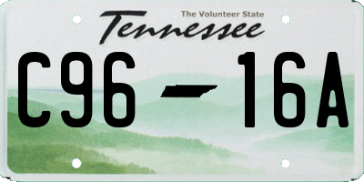 TN license plate C9616A