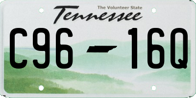TN license plate C9616Q
