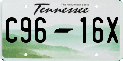 TN license plate C9616X