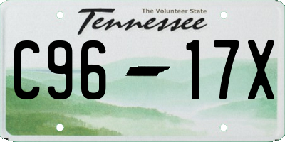 TN license plate C9617X