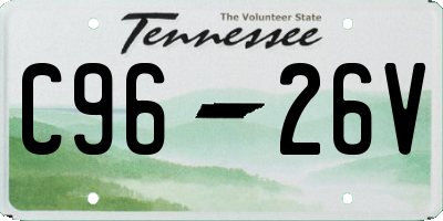 TN license plate C9626V