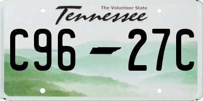 TN license plate C9627C
