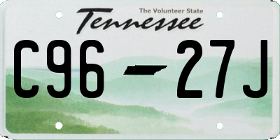 TN license plate C9627J