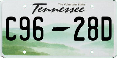 TN license plate C9628D