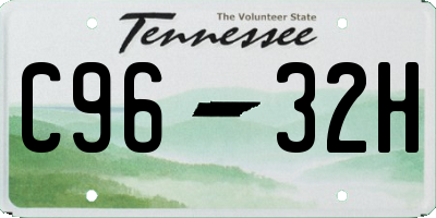 TN license plate C9632H