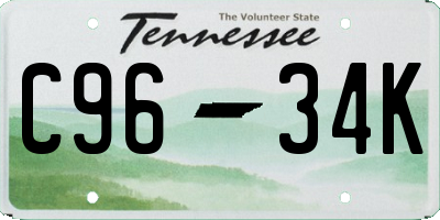 TN license plate C9634K
